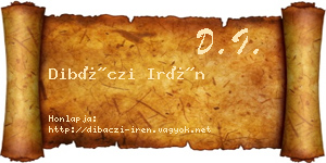 Dibáczi Irén névjegykártya